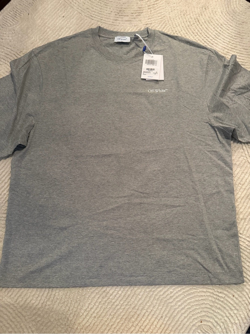 Off-White Grey Minimal Logo Short Sleeve Tee